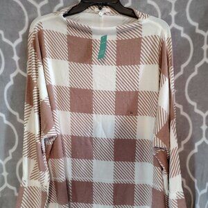 NEW Maurice’s Women’s Pullover Sweater Tan/White Soft Plus Size 2X NWT
